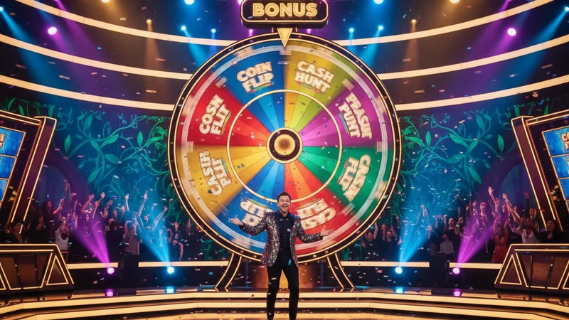 Crazy Time live game show at Maxim88 — colourful spinning wheel with bonus rounds and cheerful studio host