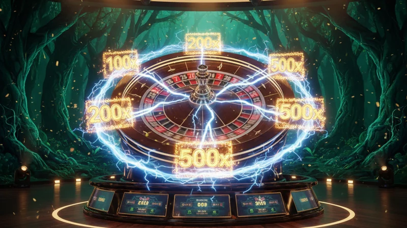 Lightning Roulette wheel at Maxim88 — spinning roulette with electric lightning multipliers in live casino studio